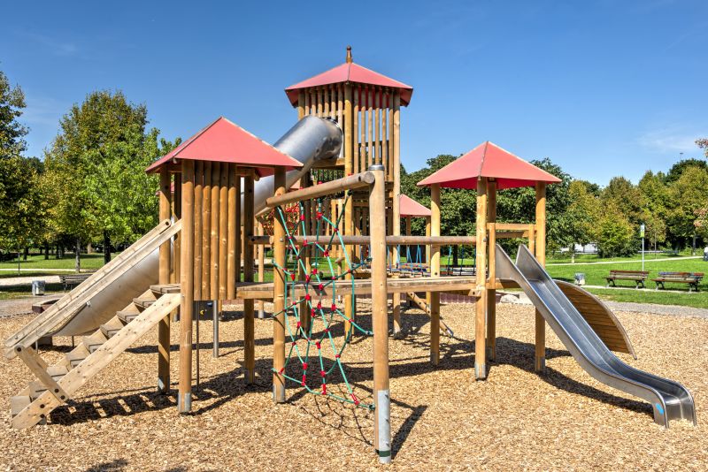 Playground with Wood Chippings Surface